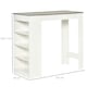 image 3 of HOMCOM Bar Table Coffee Table Kitchen Dining Table with 4-Tier Shelf