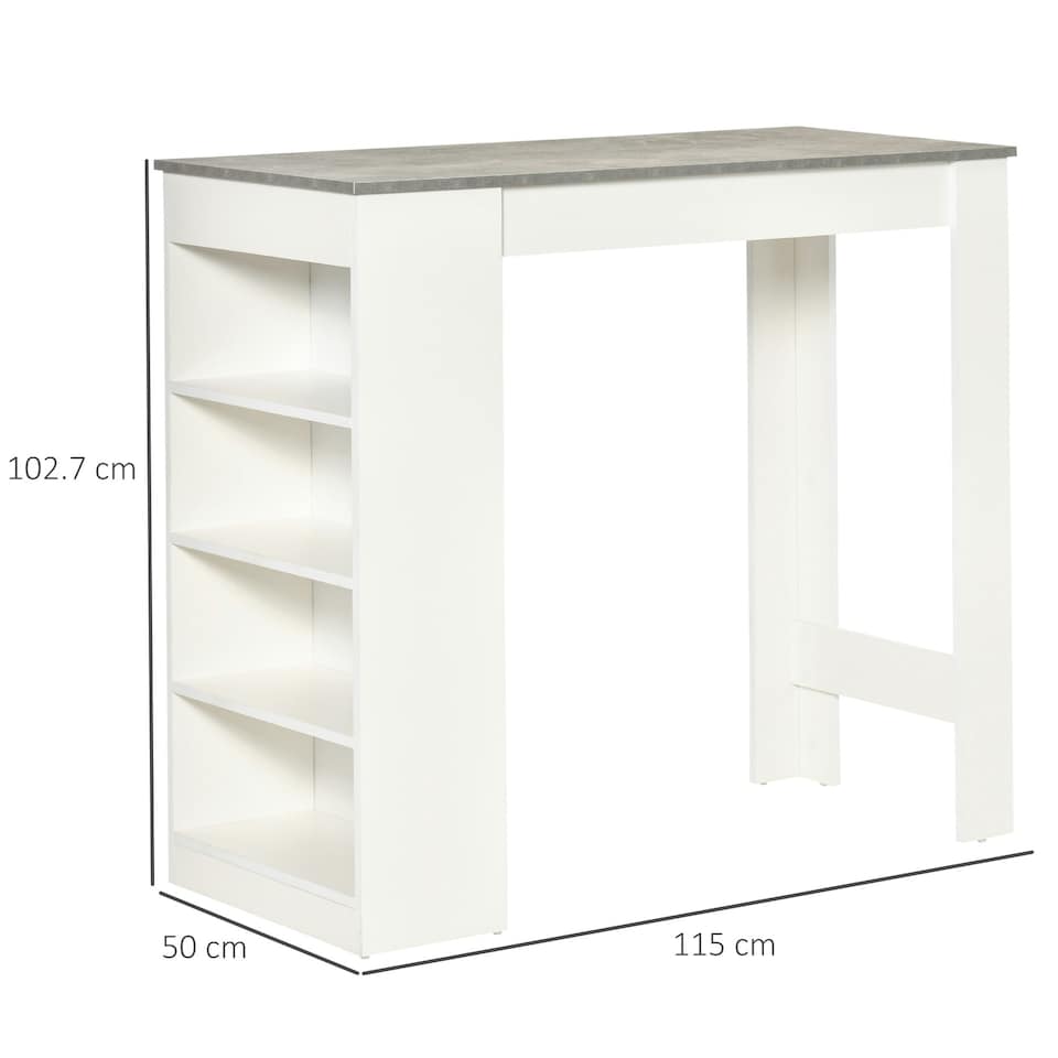 image 1 of HOMCOM Bar Table Coffee Table Kitchen Dining Table with 4-Tier Shelf
