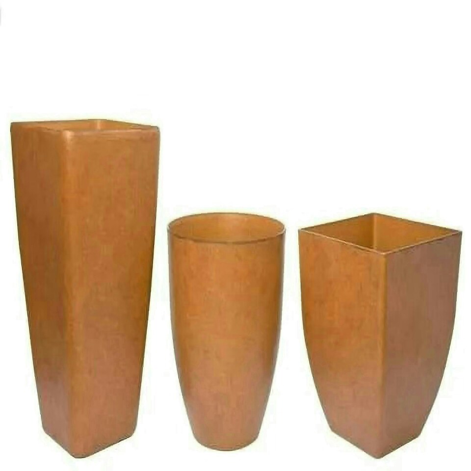 image 1 of Primrose Aged Rust Effect Flared Square Planter Plant Pot 76cm
