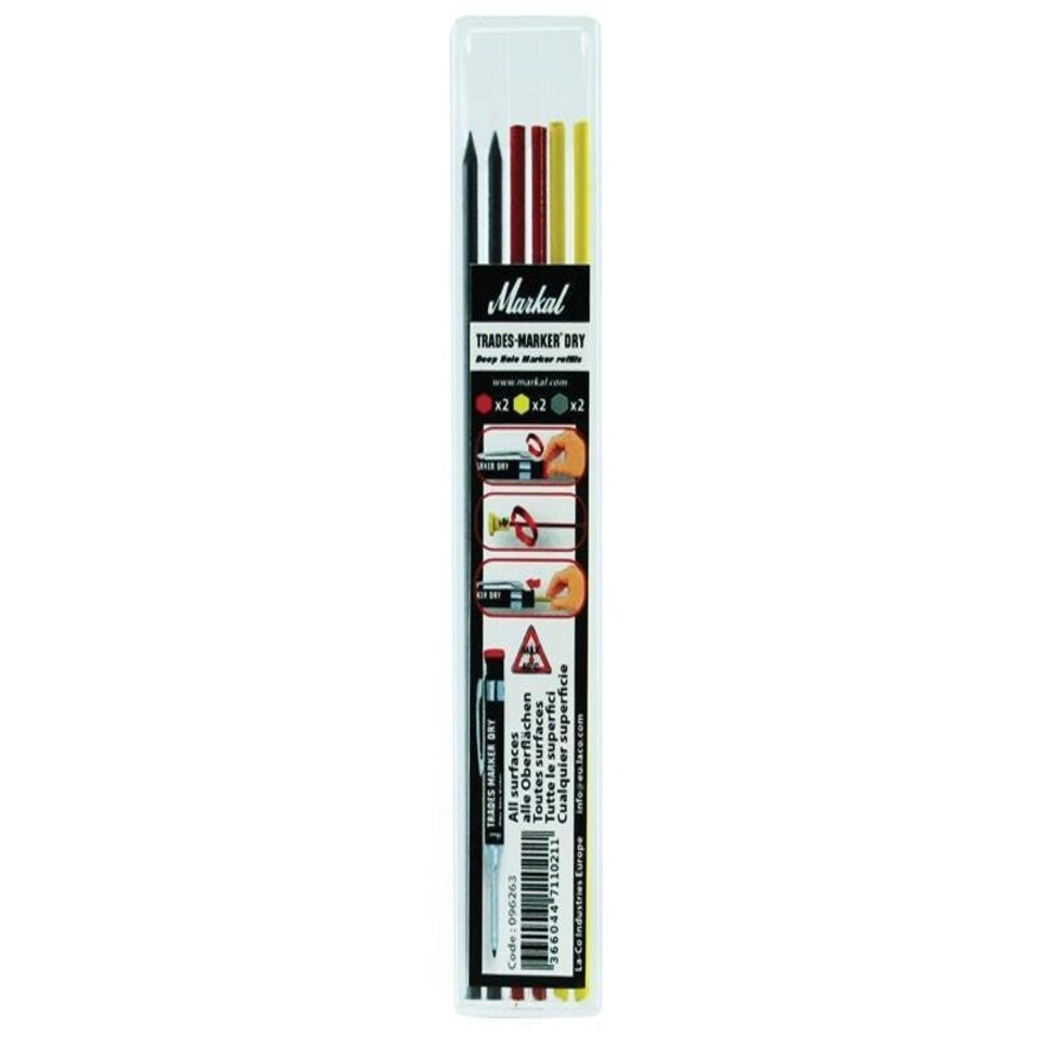 Markal Trades-Marker Dry Assorted Refills (Pack Of 6)