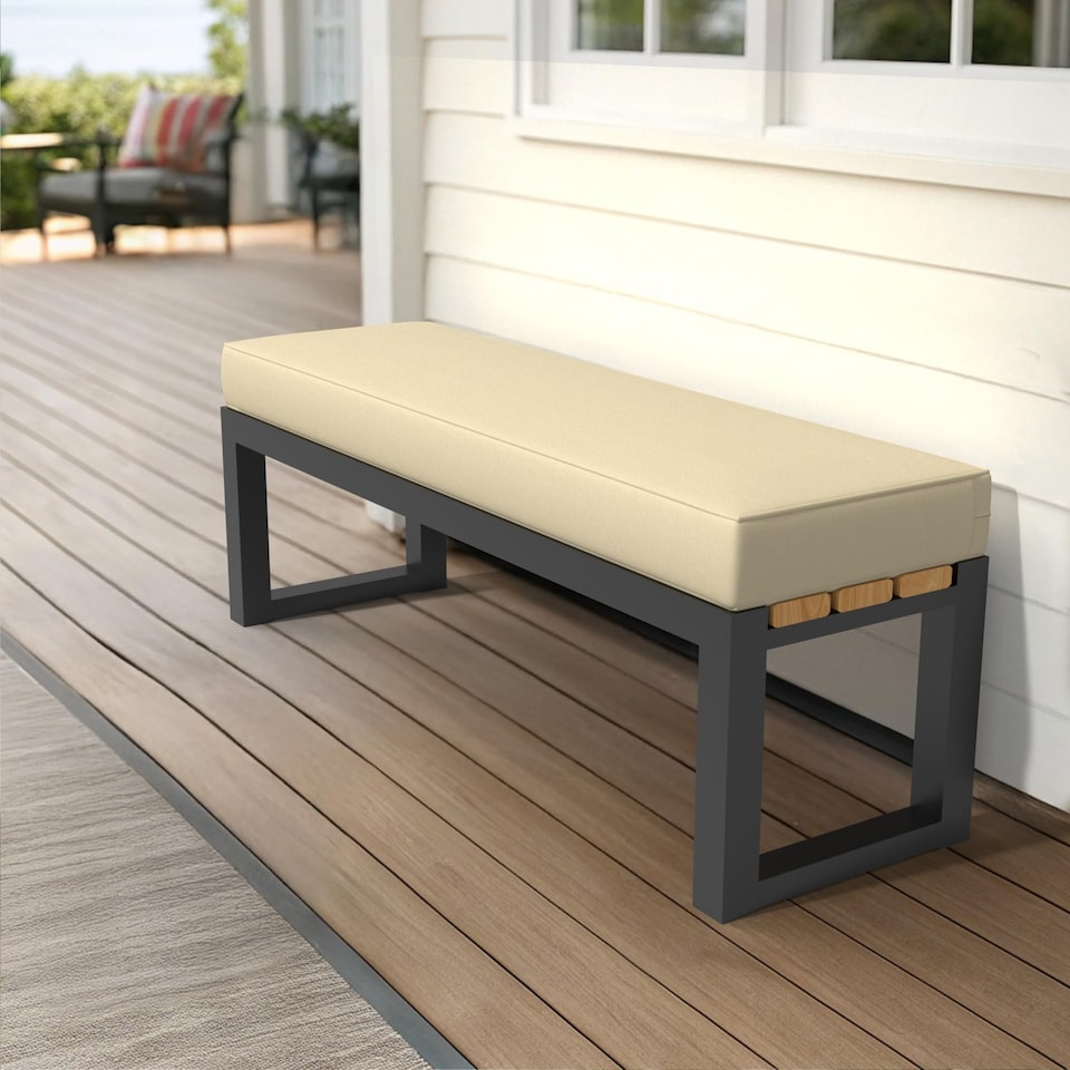 image 1 of Covers&All Sunbrella Outdoor Bench Cushion, Premium 5″ High-Density Foam, Water-Resistant and Patio Seating for Outdoor Bench, 18 in W x 52 in L x