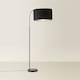 image 4 of ValueLights Curva Black Arched Floor Lamp Black Velvet Chrome Shade | Black