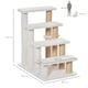 image 7 of PawHut Pet Stair with 4-step Climb Ladder, Scratching Posts, White