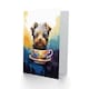 image 2 of Teacup Yorkshire Terrier Portrait Purple Art Card