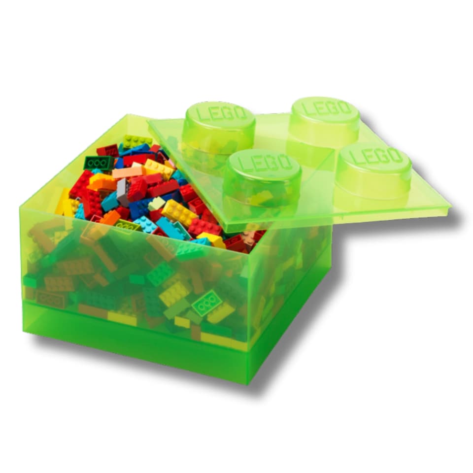 image 1 of LEGO Storage Brick 4 Stud - Translucent Light Green