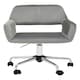 image 2 of Interiors By Premier Ergonomic Grey Velvet And Chrome Base Home Office Chair, Comfortable Work From Home Chair, Movable Chair