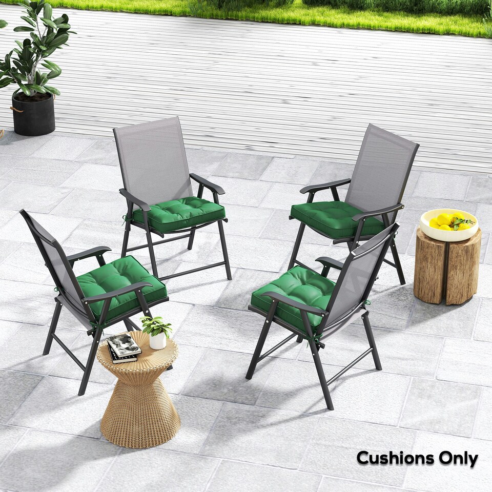 image 1 of Outsunny 42 x 42cm Replacement Garden Seat Cushion Pad with Ties