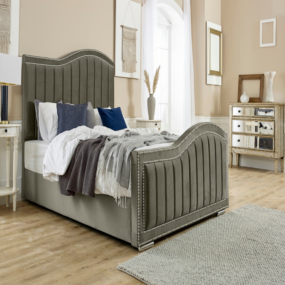 Kendrick Plush Small Double Bed Frame - Grey