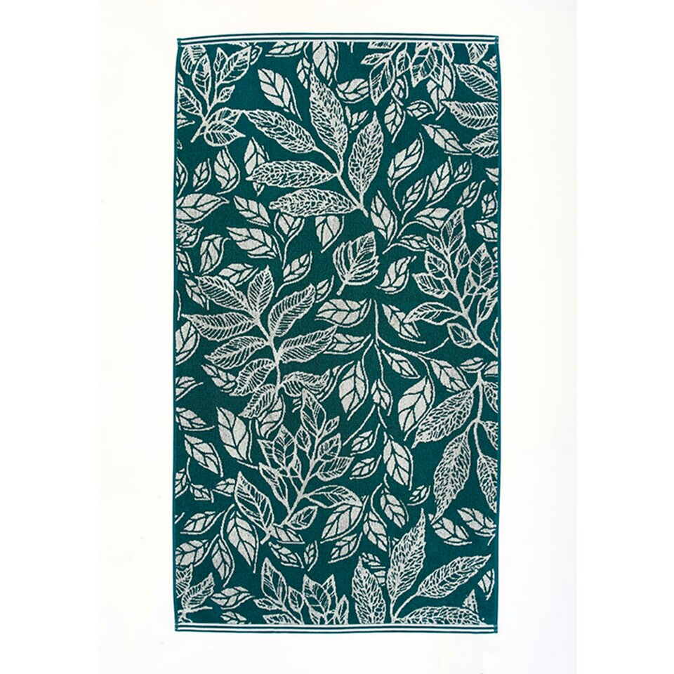 image 1 of Mixed Leaves 100% Cotton 550gsm Supersoft Towels Blue | Teal | Bath towel