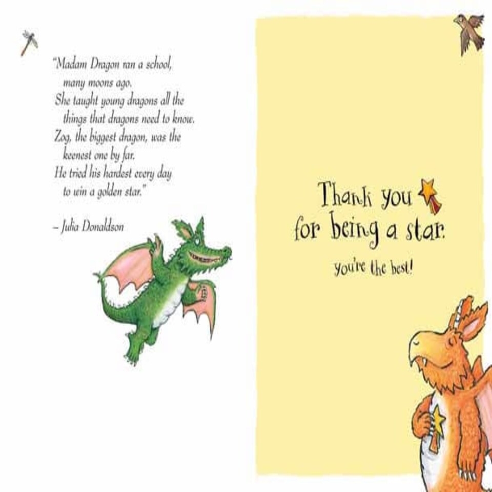 image 1 of Zog Thank You Teacher Card