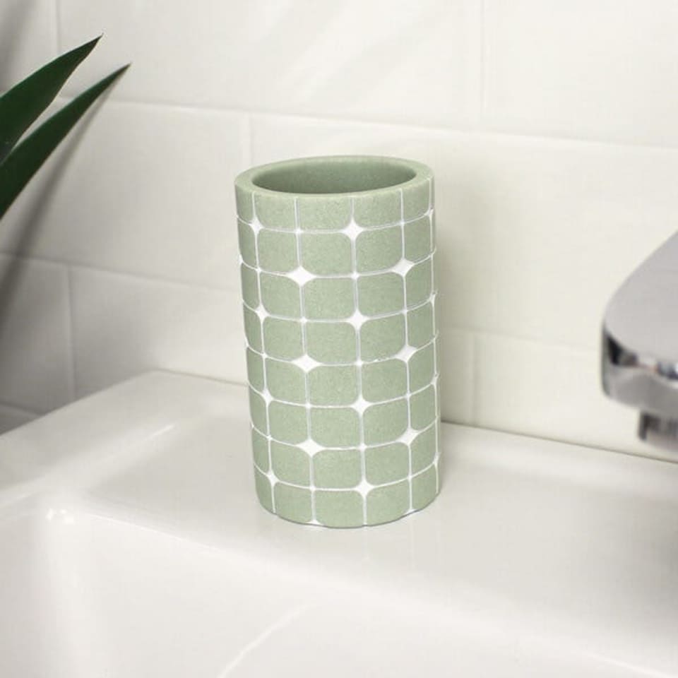 image 1 of Showerdrape Mosaica Pistachio Tumbler