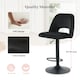 image 6 of SONARA Set of 3 Adjustable Velvet Upholstered Breakfast Bar Stools | Black