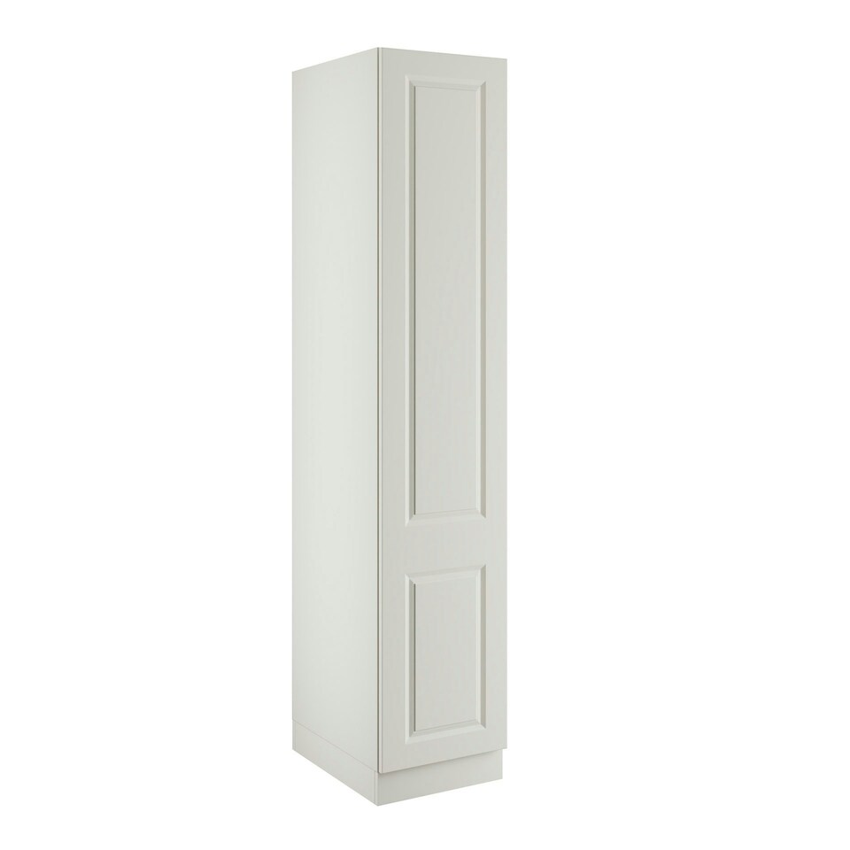 image 1 of Classic Square Panel White Single Wardrobe with Shelves White