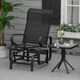 image 2 of Outsunny Outdoor Gliding Rocking Chair w/ Metal Frame for Patio, Garden, Black