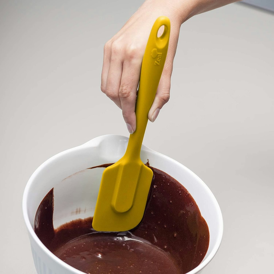 image 1 of Zeal Ergonomic Silicone Spatula, 26cm, Mustard Yellow