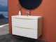 image 9 of AICA 800mm Wall-Hung White Bathroom Vanity Unit With Integrated Sink,2 Soft-Close Drawers for Storage