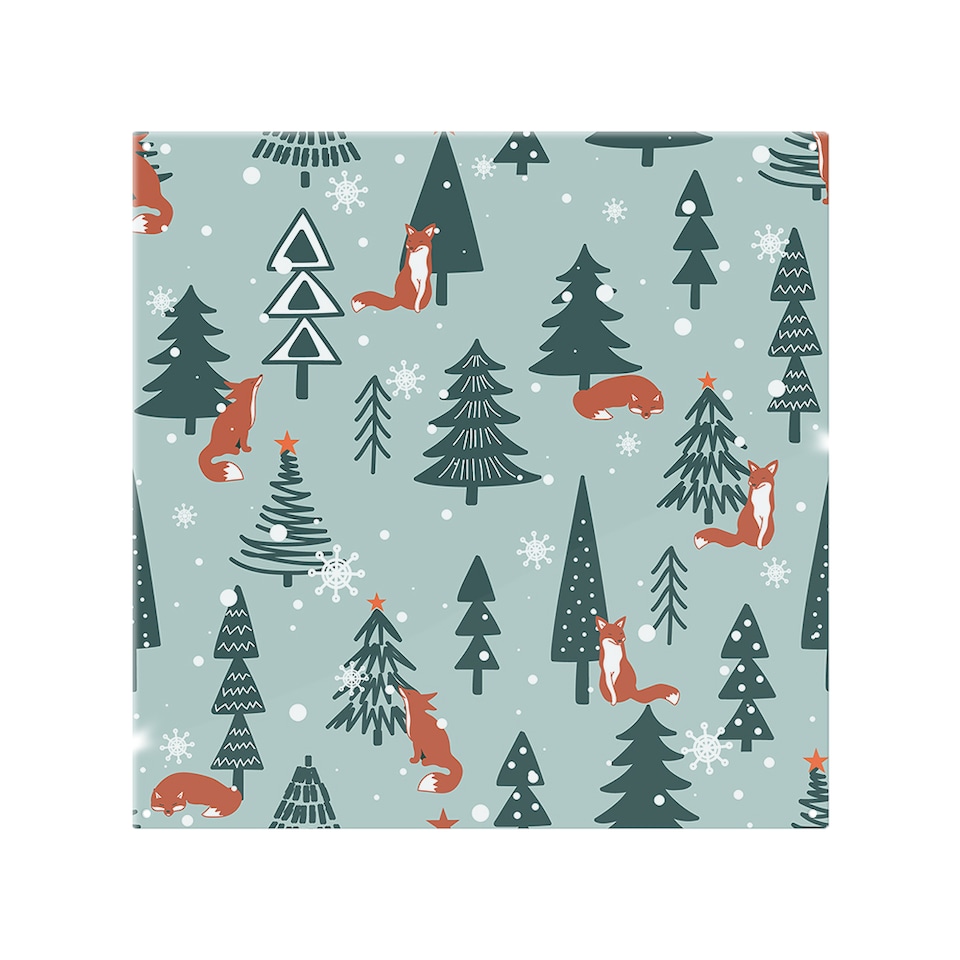 image 1 of Fir-Trees Snow Dining Splash Back | White