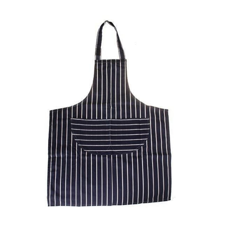 Butchers Stripe Apron Navy - One Colour - One Size