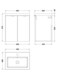 image 2 of Balterley Alrewas Contemporary 2 Door Wall Hung Vanity Unit with Basin, Gloss White, 500mm