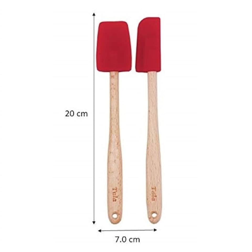 image 1 of Tala Silicone Headed Spatulas (Set of 2) - Red/Beige - 20 x 9 x 1cm