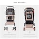 image 3 of PawHut Pet Stroller Carrier Foldable Deluxe Jogger Walk Travel Dog Cat Brown
