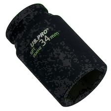 34mm Metric 3/4 Drive Double Deep Impact Socket 6 Sided Single Hex Thick Walled