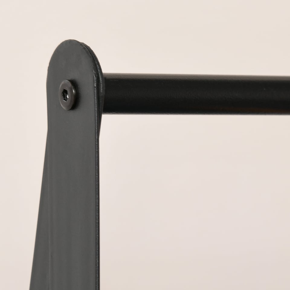 image 1 of HOMCOM Clothes Rail, Freestanding Metal Clothes Rack with 2 Tier Storage Shelves for Bedroom and Entryway, 64 x 42.5 x 149 cm, Black Frame