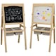 image 1 of AIYAPLAY 3 in 1 Kids Easel with Paper Roll, Storage Baskets | Yellow | Natural wood finish