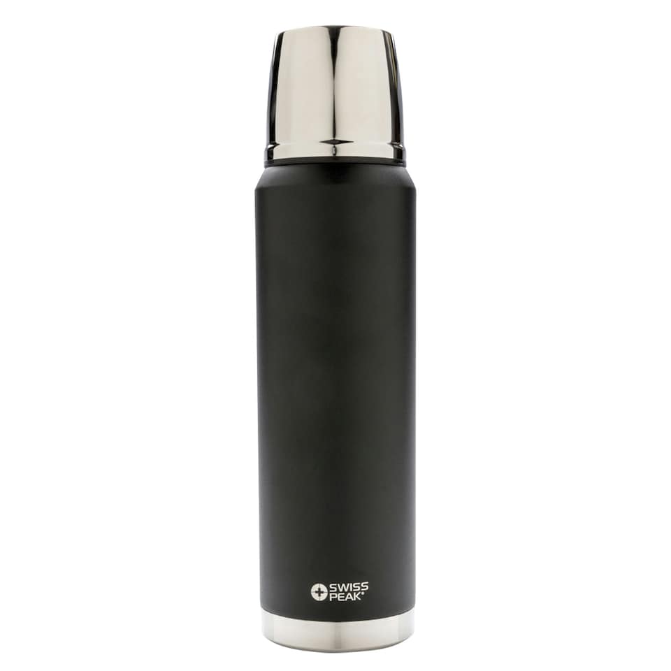 image 1 of Swiss Peak Elite Copper Vacuum Insulation 1L Flask - Black - One Size