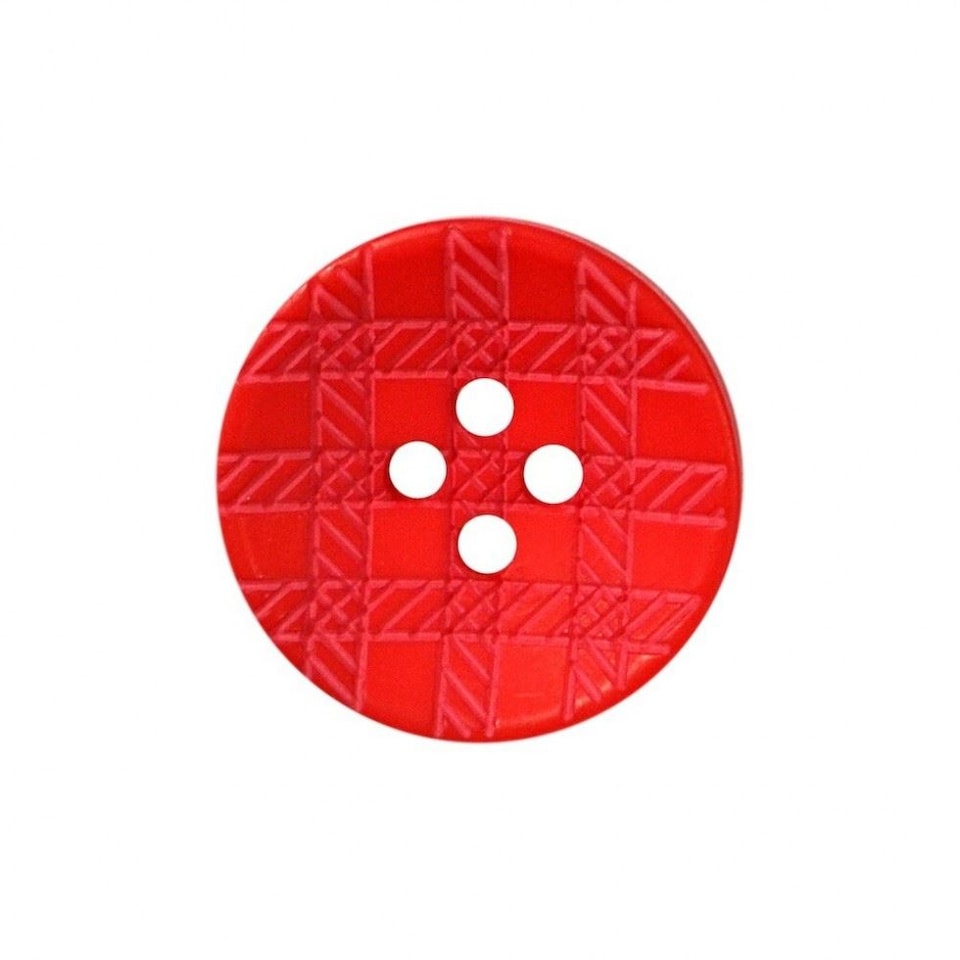 Minerva Red Round Plastic Check Buttons for Dressmaking - 11.5mm - per value pack of 50