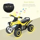image 7 of HOMCOM No Power Quad Toddler Ride on Car Foot-to-Floor Sliding Yellow