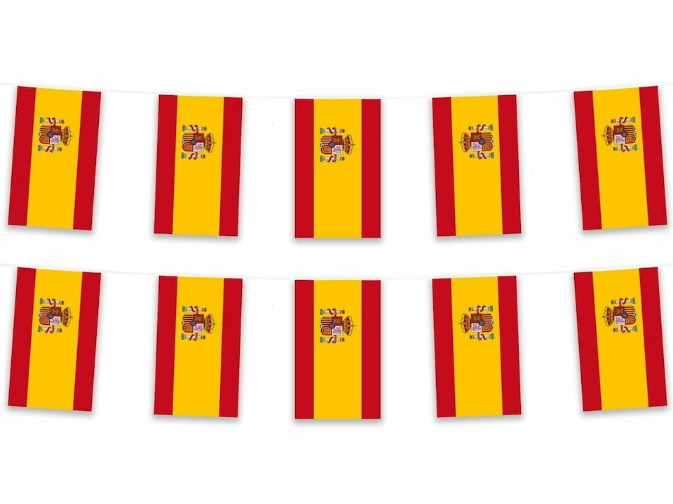 image 1 of Spain Flag Rectangle Party Bunting 10m with 20 Flags