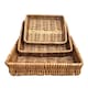 image 4 of Shallow Wicker Tray Set of 3 Brown | Brown