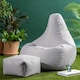 image 3 of Icon Dalton Adults High Back Indoor Outdoor Bean Bag Chair & Footstool Pouffe, Grey