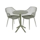 image 1 of Rimini Lattice Bistro Table and 2 Armchair Set - Plastic/Metal - L60 x W60 x H84 cm - Moss Green - Partially Assembled