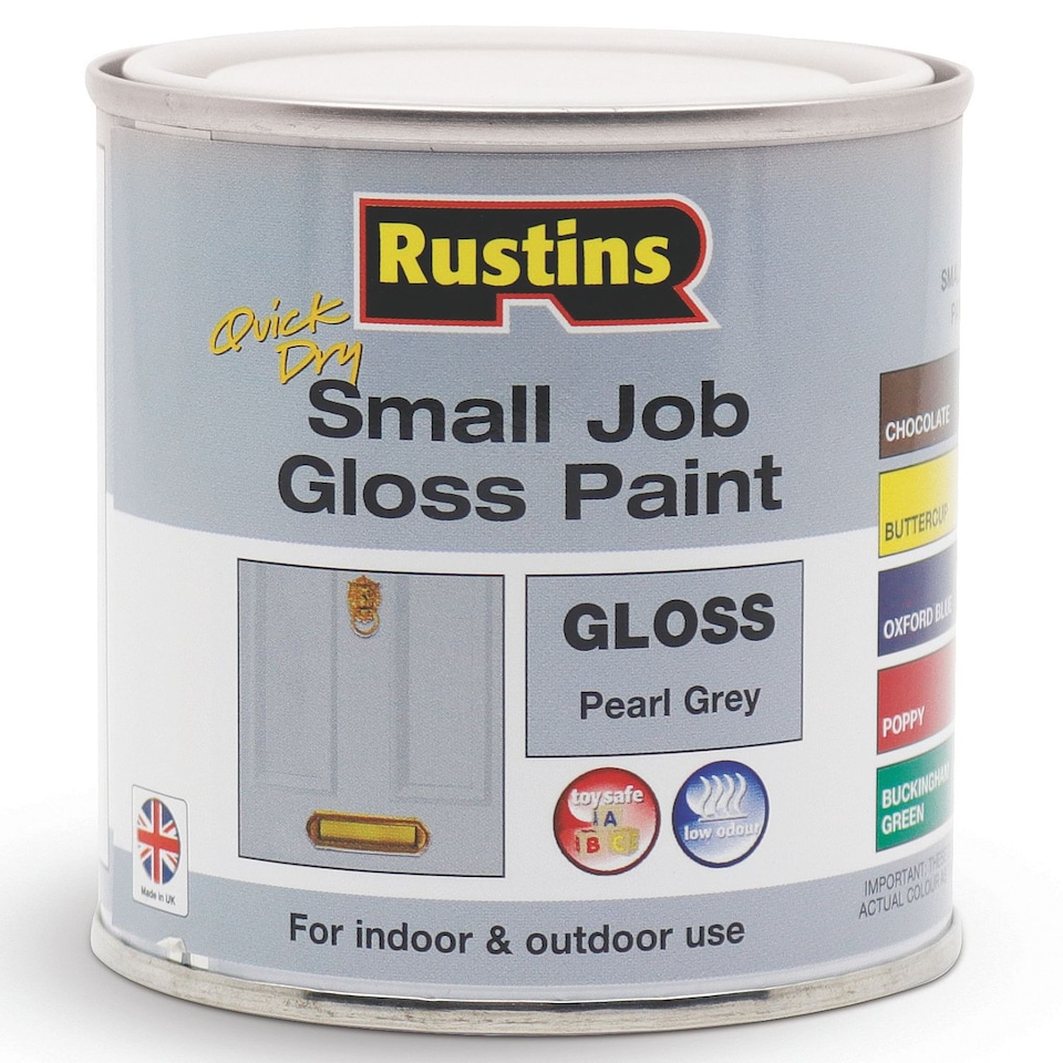 image 1 of Rustins Quick Dry Small Job Gloss Paint Pearl Grey 250ml | Grey | 1