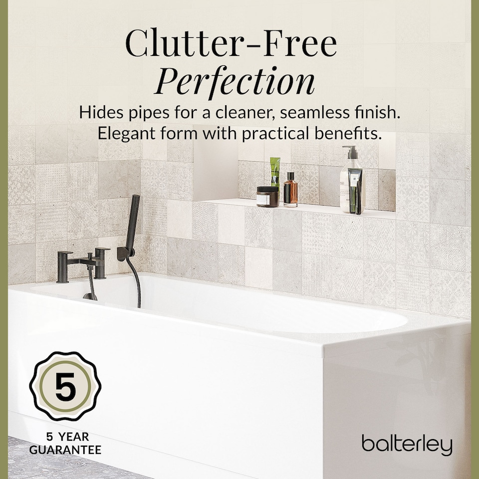 image 1 of Balterley MDF Front Bath Panel & Plinth | White | Gloss White | 1