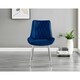 image 2 of Furniturebox 2x Pesaro Navy Velvet Silver Leg Luxury Dining Chairs