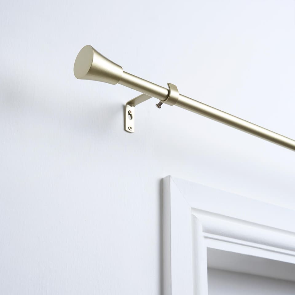 image 1 of OHS Curtain Pole Extendable 16mm Metal Finnials Trumpet End Rod 70-120cm | Bronze