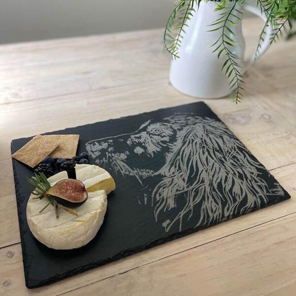 image 1 of The Just Slate Company Spaniel Slate Cheese Board