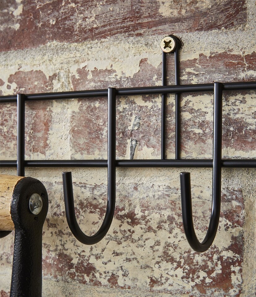 image 1 of House of Home Garden Tool Wall Mounted Storage Rack Hook Holder Extra Long Shed Tidy Rail | Black