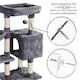 image 6 of Yaheetech 4-Level Cat Tree Condo with Perch Dark Grey