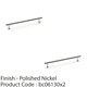 image 2 of 2 PACK - Round T Bar Pull Handle - Polished Nickel 192mm Centres SOLID BRASS Drawer Door