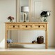 image 3 of Pine Hallway Console Table With 2 Drawers Brown Brown