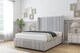 image 2 of Sloomy Hargrave Silver Plush Divan Bed With Mattress No Drawers With 54" Wingback Headboard & 12" Matching Footboard 5' King | Silver | Silver | King | 1