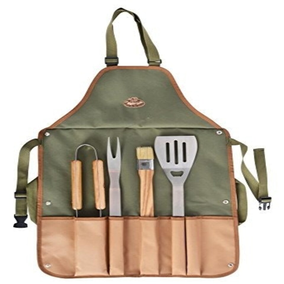 image 1 of BBQ Apron With Tool Gift Set Combo