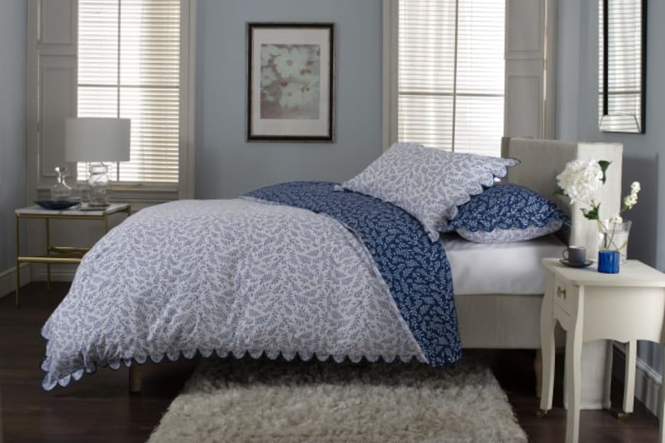 image 1 of Ashling Garden Cotton Duvet Set | Blue | King