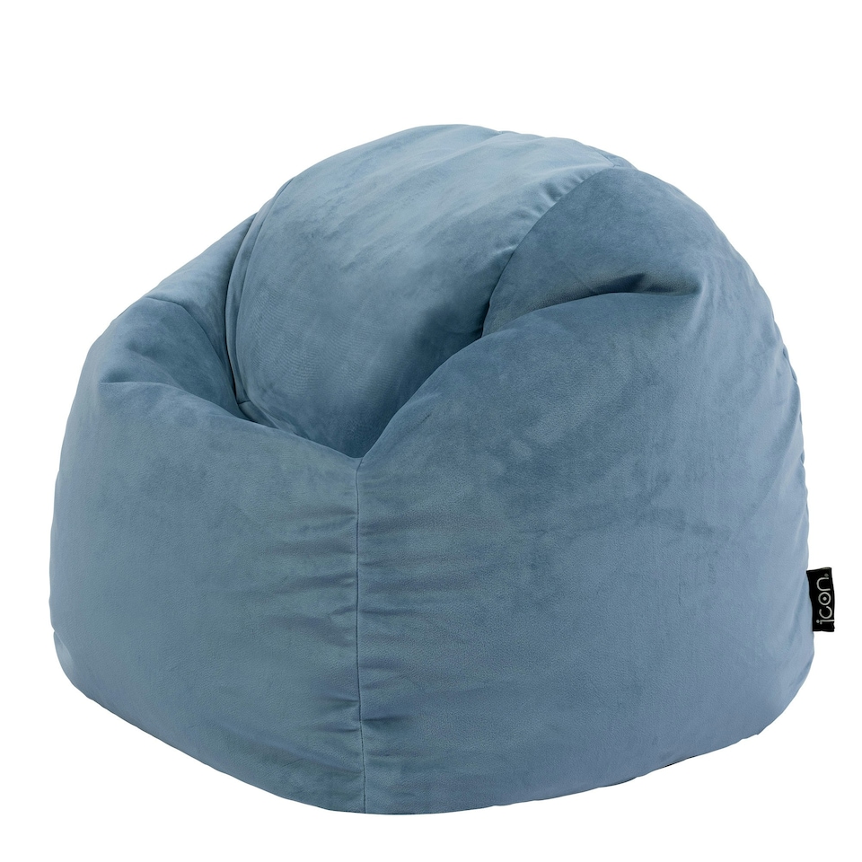 image 1 of icon Kids Aurora Velvet Bean Bag Chair Mineral Blue Childrens Bean Bags Blue