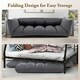 image 5 of COSTWAY Foldable Floor Sofa Upholstered Recliner Chair Grey