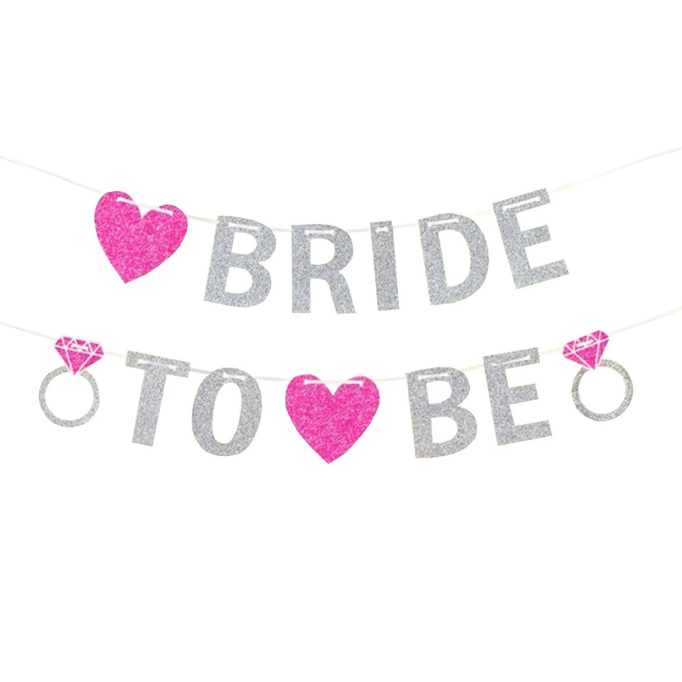 image 1 of Amscan Hen Party Glitter Bride To Be Banner - Silver/Pink - 3.65m